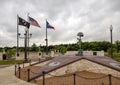 Flags flying at the Veteran`s Memorial Park, Ennis, Texas Royalty Free Stock Photo