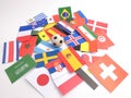 Flags with football ball isloated on white Royalty Free Stock Photo