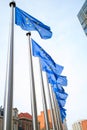 Flags in front of the EU Commission building