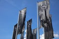 Flags in Front of the Mercedes-Benz Museum in Stuttgart. Germany Royalty Free Stock Photo