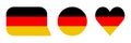 Flags of Germany - flat collection icon. Germany national flag set shape variations vector icon. Isolated sticker. Royalty Free Stock Photo