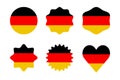 Flags of Germany - flat collection icon. Germany national flag set shape variations vector icon. Isolated sticker. Royalty Free Stock Photo