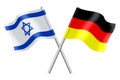 Flags of Germany and Israel In 3D isolated on white background Royalty Free Stock Photo