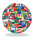 flags in globe form