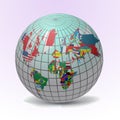 Flags Globe with World Map Royalty Free Stock Photo