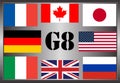 The flags of the Group of Eight