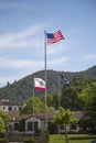 Flags honoring veterans of all wars at Veterans Home of California in Yountville, Napa Valley Royalty Free Stock Photo