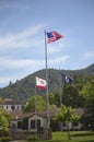 Flags honoring veterans of all wars at Veterans Home of California in Yountville, Napa Valley