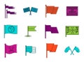 Flags icon set, color outline style Royalty Free Stock Photo