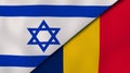 The flags of Israel and Chad. News, reportage, business background. 3d illustration