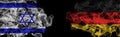 Flags of Israel and Germany on Black background, Israel vs Germany Smoke Flags Royalty Free Stock Photo