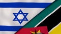 The flags of Israel and Mozambique. News, reportage, business background. 3d illustration