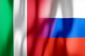 Flags of Italy and Russia/ Russian Federation - 3D illustration