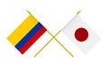 Flags, Japan and Colombia