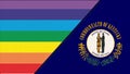 Flags of Kentucky and lgbt. sexual concept. flag of sexual minorities