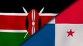 The flags of Kenya and Panama. News, reportage, business background. 3d illustration