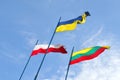 Flags of Lithuania, Ukraine and Poland