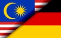 Flags of the Malaysia and Germany divided diagonally