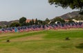 Flags at the 9/11 Memorial at the Southern California university campus