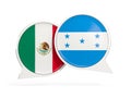 Flags of Mexico and honduras inside chat bubbles