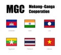 Flags of MGC (MekongÃ¢â¬âGanga Cooperation) partner nations