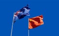 Flags of New Zealand and China