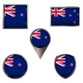 Flags of the New Zealand Icons set image