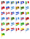 Flags North and South Americas countries vector illustration Royalty Free Stock Photo