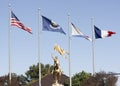 Flags Over Joan Of Arc Statue Royalty Free Stock Photo