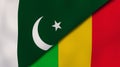 The flags of Pakistan and Mali. News, reportage, business background. 3d illustration