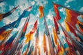 Flags of participating nations fluttering in the breeze, representing unity and diversity .Colorful flags fluttering in the