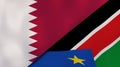 The flags of Qatar and South Sudan. News, reportage, business background. 3d illustration
