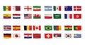 flags of qualified countries to FIFA world cup 2022 in Qatar football cup 3d-rendering