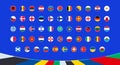 Flags of qualifying European football tournament 2024 participants are listed alphabetically