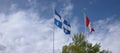 Flags of Quebec and Canada Royalty Free Stock Photo