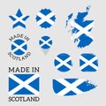Set of flags of Scotland. Vector Illustration Royalty Free Stock Photo