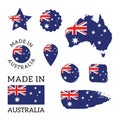 Set of flags of Australia. Vector Illustration