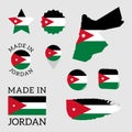 Set of flags of Jordan. Vector Illustration