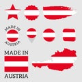 Set of flags of Austria. Vector Illustration