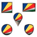 Flags of the Seychelles Icons set image