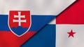 The flags of Slovakia and Panama. News, reportage, business background. 3d illustration