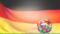 Flags soccer football ball Germany 3d rendering