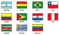 Flags of South America set sketch Royalty Free Stock Photo