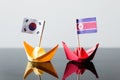 Flags of southkorea and northkorea Royalty Free Stock Photo