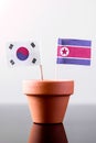 Flags of southkorea and northkorea Royalty Free Stock Photo