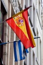 Flags of Spain and Greece