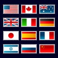 Flags Stamps Royalty Free Stock Photo