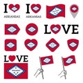 Flag of Arkansas. Set of vector Flags