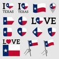 Flag of Texas. Set of vector Flags Royalty Free Stock Photo