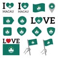 Flag of Macau. Set of vector Flags. Royalty Free Stock Photo